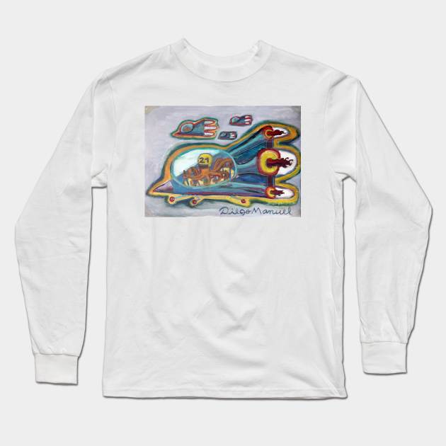 Spaceship 18 Long Sleeve T-Shirt by diegomanuel